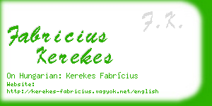 fabricius kerekes business card